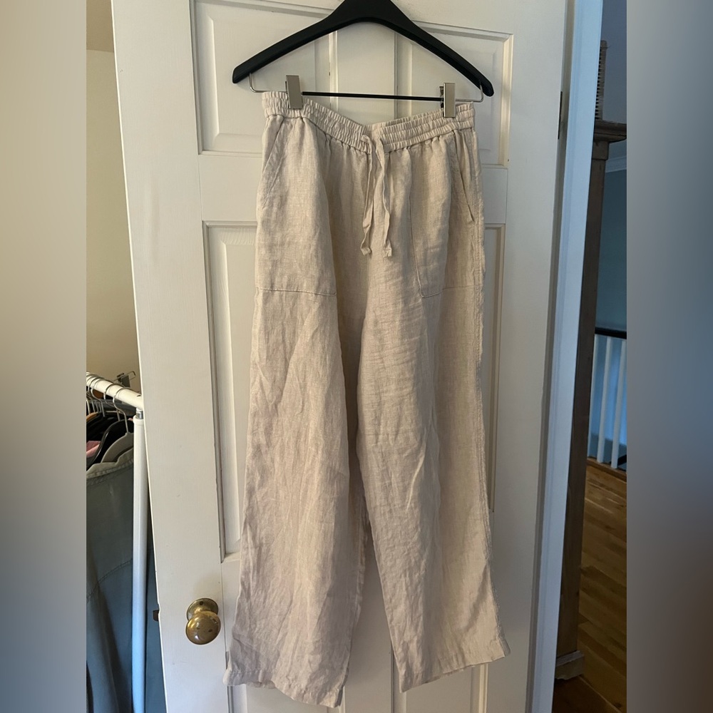 Banana Republic Women's Linen Light Beige Pull on pants